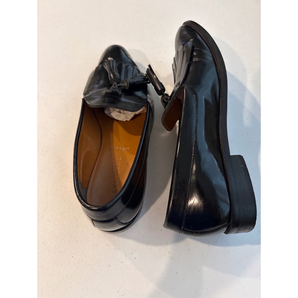 Everlane Womens Black Leather Kiltie Tassel Loafers Made in Italy Size 7 - Picture 6 of 8